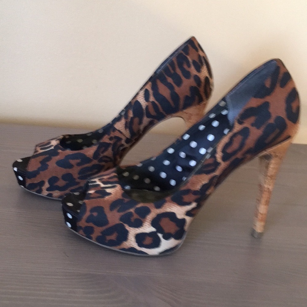 Guess animal print heels